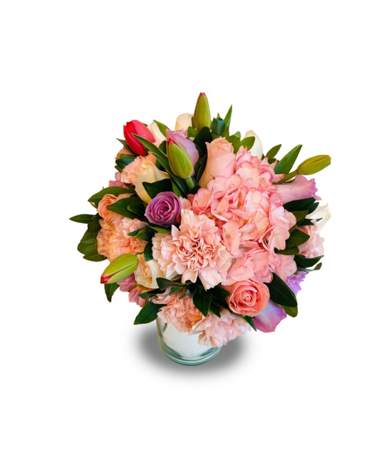 Bouquet con Tulipanes y Rosas